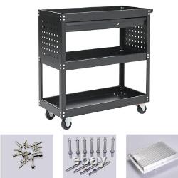 1 Drawer 3 Tier Tool Storage Garage Trolley Cart Workshop Cart Shelf With Wheels