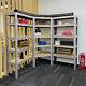 2+1 Corner Racking Garage Shelving Kit 5-tier Workshop Storage Metal Rack Shelf