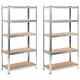 2x Heavy-duty Storage Rack Workshop Garage Organiser Shelf Vidaxl