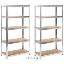 2x Heavy-duty Storage Rack Workshop Garage Organiser Shelf vidaXL