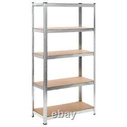 2x Heavy-duty Storage Rack Workshop Garage Organiser Shelf vidaXL