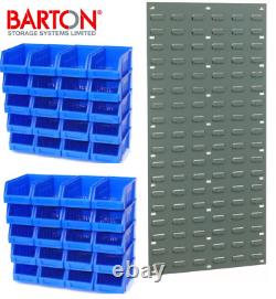 40 PLASTIC STORAGE BINS, LOUVRED PANEL (SB35) BOX SET LINBINS RED or BLUE TC3