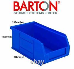 40 PLASTIC STORAGE BINS, LOUVRED PANEL (SB35) BOX SET LINBINS RED or BLUE TC3