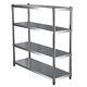 4 Tier Kitchen Storage Shelf Stainless Steel Commercial Shelving 120x50x150cm