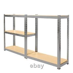 4x 5 Tier Racking Heavy Duty Garage Shelving Storage Shelves Boltless Steel Unit