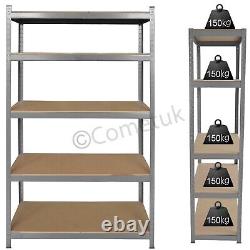 4x 5 Tier Racking Heavy Duty Garage Shelving Storage Shelves Boltless Steel Unit