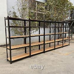 5 Sets Boltless Metal Shelving Shelves Storage Racking Shelf Garage Workshop