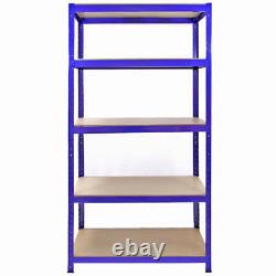 5x 90cm Large Blue Racking Shelving Unit Shed Garage Workshop Storage Organize