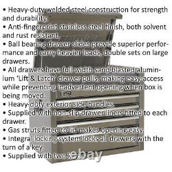 675 x 460 x 565mm PREMIUM Stainless Steel Topchest Tool Chest 4 Drawer Storage