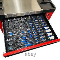 7 Drawer ToolBox with TOOLS Storage Tool Trolley Cabinet Workshop Chest Carrier