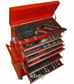 7 Layers Tool Trolley Cabinet with Tools Steel Workshop Storage Chest Carrier