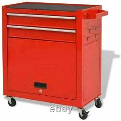 7 Layers Tool Trolley Cabinet with Tools Steel Workshop Storage Chest Carrier