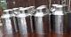 8 X Extra Large Silver Embossed Storage Canisters For Shop Or Home -tea/nuts Etc