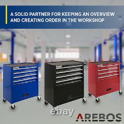 AREBOS Roller Tool Cabinet Storage 4 Drawers Toolbox Garage Workshop Red