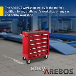 AREBOS Roller Tool Cabinet Storage 5 Drawers Toolbox Garage Workshop Red
