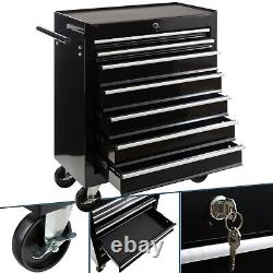 AREBOS Roller Tool Cabinet Storage 7 Drawers Toolbox Tool Chest, Trolley Black