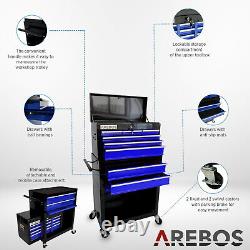 AREBOS Roller Tool Cabinet Storage 9 Drawers Toolbox Garage Workshop Blue