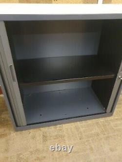 Bisley Grey Tambour Steel Filing Storage Workshop Garage Cabinet FREE POST