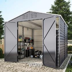 Galvanised Steel Garden Shed Heavy Duty Outdoor Tools Equipment Storage House