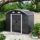 Galvanized Steel Garden Shed Tools Equipments Storage House With Base Shelves