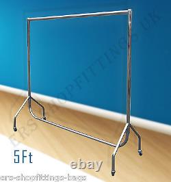 HEAVY DUTY GARMENT RAIL, COVER CLOTHES HOME SHOP DISPLAY 4ft 5ft 6ft