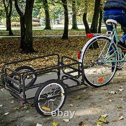 HOMCOM Bicycle Cargo Trailer for Shop Luggage Storage Utility with Hitch