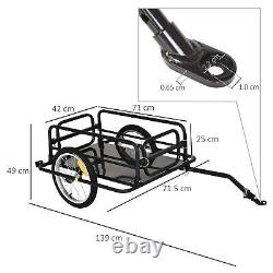 HOMCOM Bicycle Cargo Trailer for Shop Luggage Storage Utility with Hitch