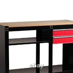 Heavy Duty 2 Drawer garage Workshop tool storage Desk table Workbench