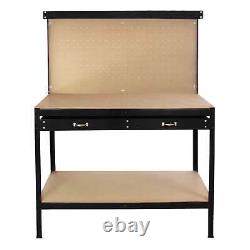 Heavy Duty Steel Workbench Tool Garage Storage Pegboard Drawer DIY Workshop