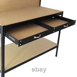 Heavy Duty Steel Workbench Tool Garage Storage Pegboard Drawer DIY Workshop