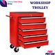 Heavy Duty Workshop Trolley Storage Cabinet Box Tool Garage 5 Sliding Drawers Uk