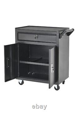 Lockable Tool Storage Garage Trolley Workshop Cart Shelf 1 Drawers 2 Doors