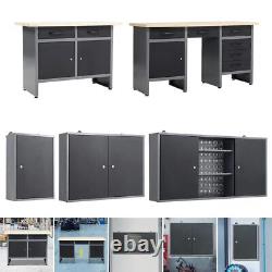 Locked Wall Mounted Garage Tool Storage Unit Metal Cabinet Workshop Cupboard Box