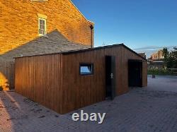 Metal Steel Garage In Wood Effect Light Oak 26x16ft Shed Storage Workshops