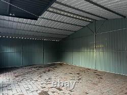 Metal Steel Garage In Wood Effect Light Oak 26x16ft Shed Storage Workshops