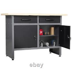 Metal Wall Mounted Tool Cabinet Unit Garage Workshop Storage Cupboard with Lock