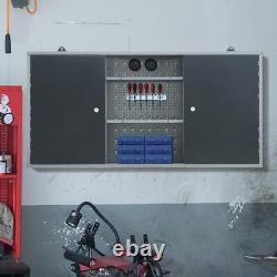 Metal Wall Mounted Tool Cabinet Unit Garage Workshop Storage Cupboard with Lock