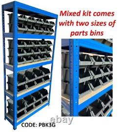 Plastic bin kits Boltless metal Racking Shelving Storage Garage Workshop Shelf