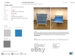 Polstore Workshop / Garage / Industrial Full Extension Storage Cabinet Blue/Grey