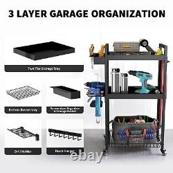 Power Tool Organizer Garage Storage Organization Shelving Tool Holder 3 Tier