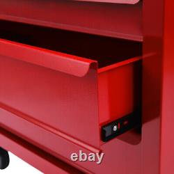 Red Roller Tool Cabinet Storage Chest Box Garage Workshop 7 Drawers Ball Bearing