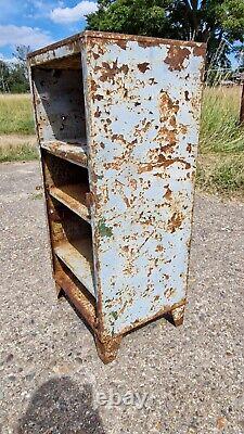 Retro Vintage Industrial Chic Metal Storage Shelves Box Rustic Workshop Upcycle