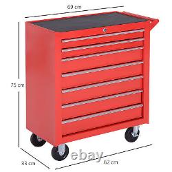 Roller Tool Cabinet Storage Chest Box Garage Workshop 7 Drawers Red