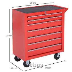 Roller Tool Cabinet Storage Chest Box Garage Workshop 7 Drawers Red