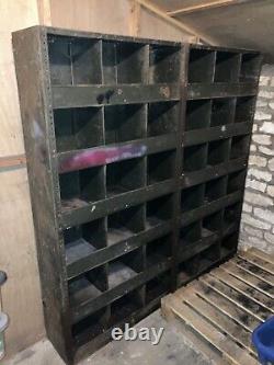 Salvage vintage large Industrial Shelves Metal Storage Pigeon Holes workshop