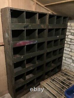 Salvage vintage large Industrial Shelves Metal Storage Pigeon Holes workshop