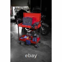 Sealey CX104 Steel Workshop Tool Parts Storage Trolley Cart 2 Level Lockable Top