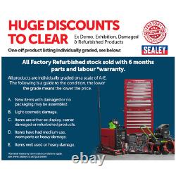 Sealey CX108 Steel Workshop Garage Tool Parts Storage Trolley Cart 3 Level Red B