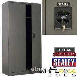 Sealey Floor Cabinet 4 Shelf plus Hanging Rail 2 Door Storage Garage Workshop