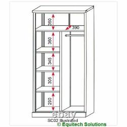 Sealey SC02 Cabinet Floor Workshop Storage 4 Shelf + Hanging Rail 2 Door